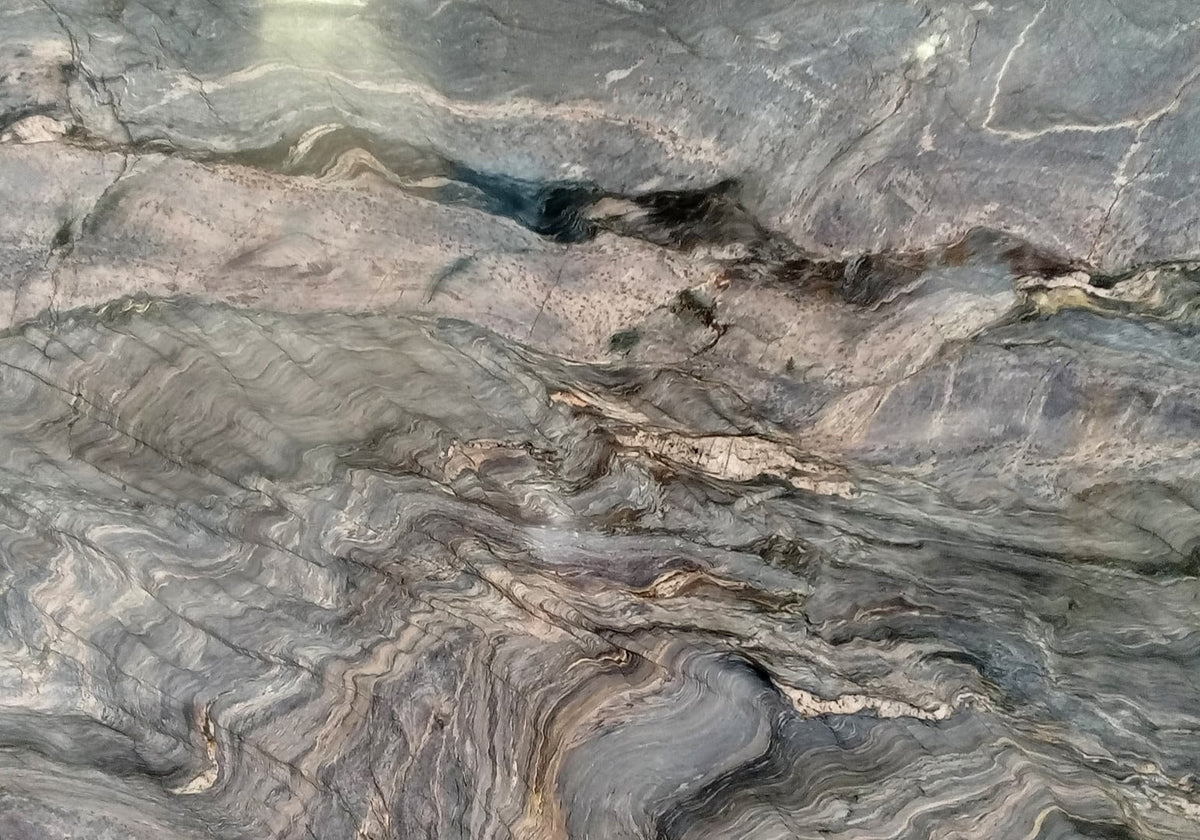 Explosion Blue Polished Quartzite Slab Random