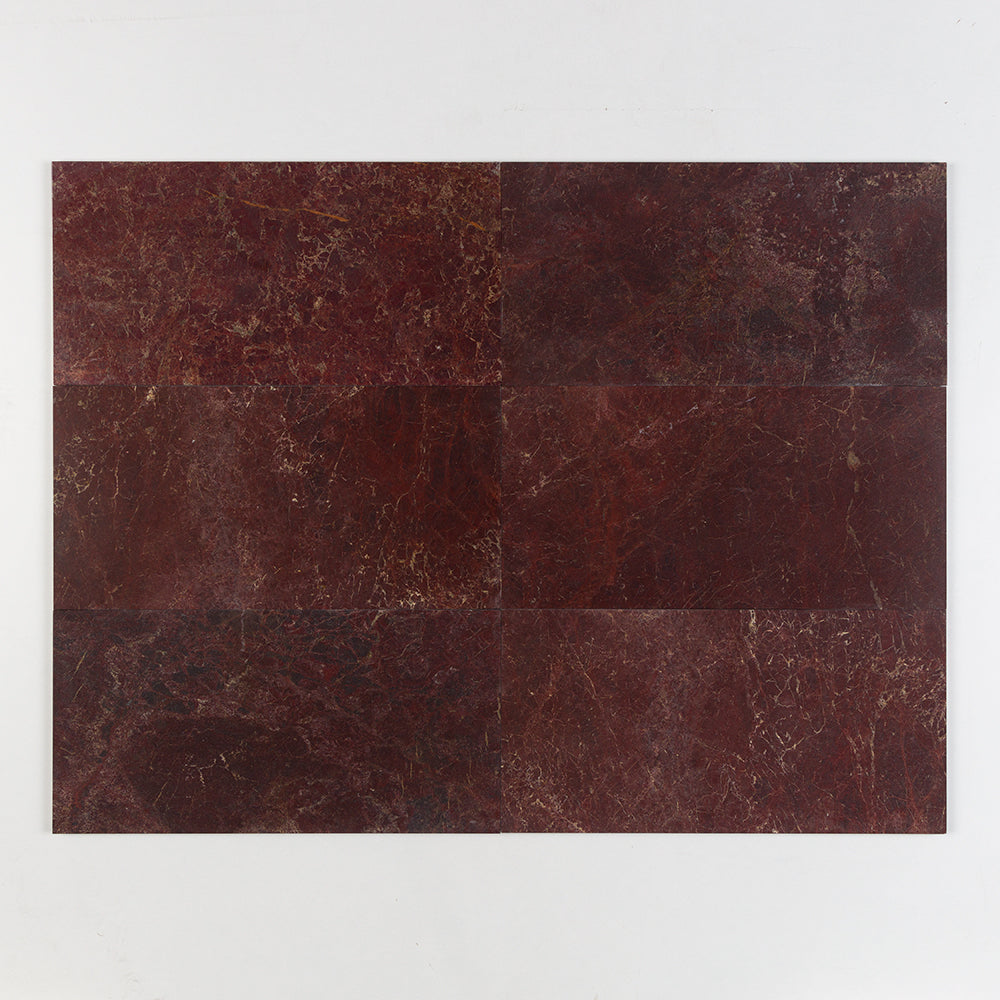 Marble Systems Natural Reflections Marble Red Bordeaux glossy marble tile pattern swatch — available at Surface Group