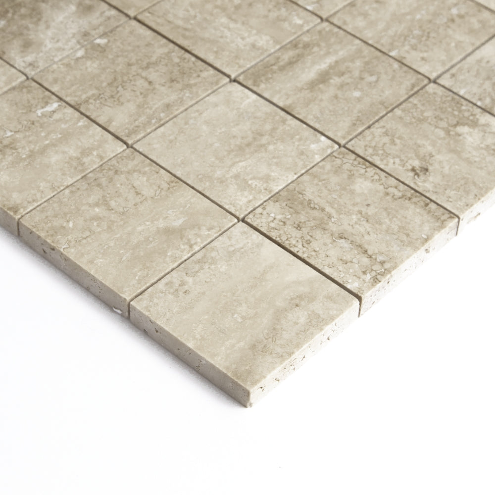 Roman Honed 2×2 Travertine Mosaics 11 13/16×11 13/16 (MS90897)