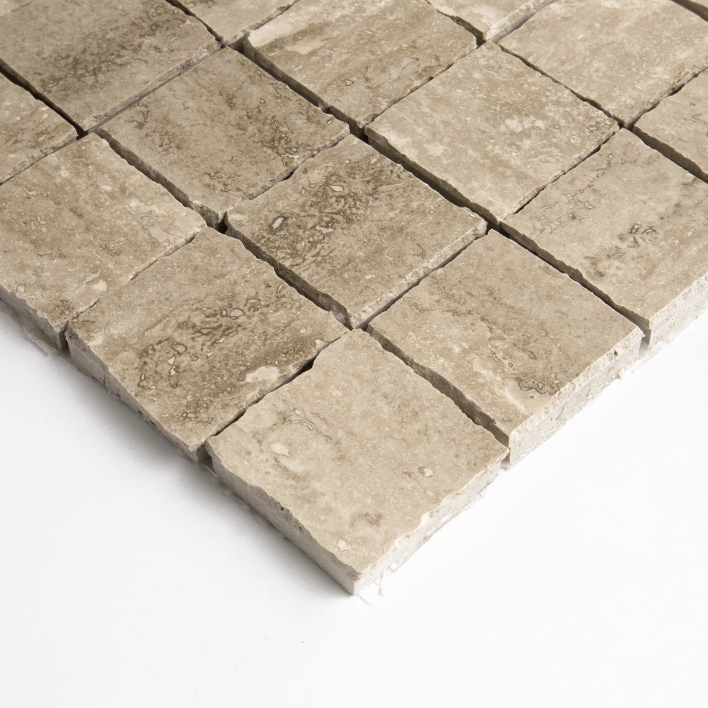 Roman Honed Hand Clipped 2×2 Travertine Mosaics 12×12 (MS90896)