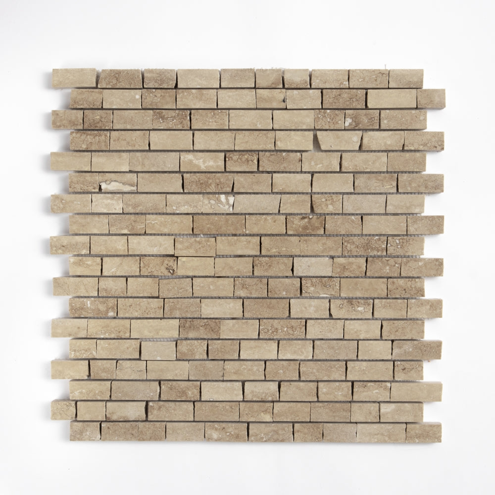 Roman Honed Broken Joint 5/8×3/4 Travertine Mosaics 11 3/4×12