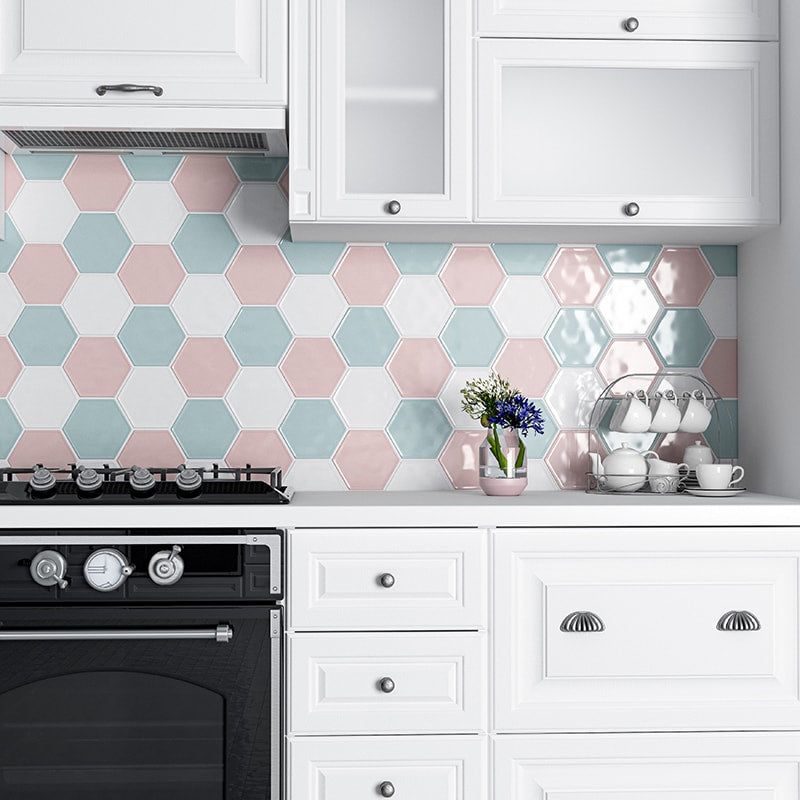 Jules Glossy Hexagon 5 Ceramic Tile 5 (DC00260) Royal White Glossy Hexagon 5 Ceramic Tile 5 (DC00259) Rosie Glossy Hexagon 5 Ceramic Tile 5 (DC00258)