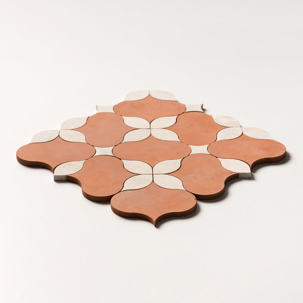 Diana Royal Leather Lily Marble Mosaics 9 7/16×9 7/16 (NW00190)