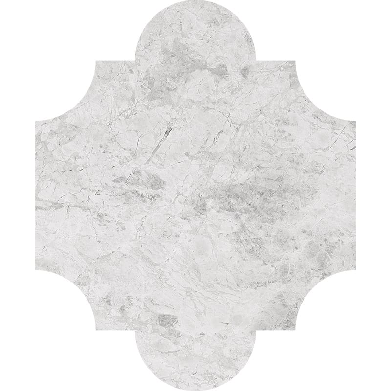 San Felipe Silver Clouds Polished Marble Waterjet Decos 8×9 3/4 Image