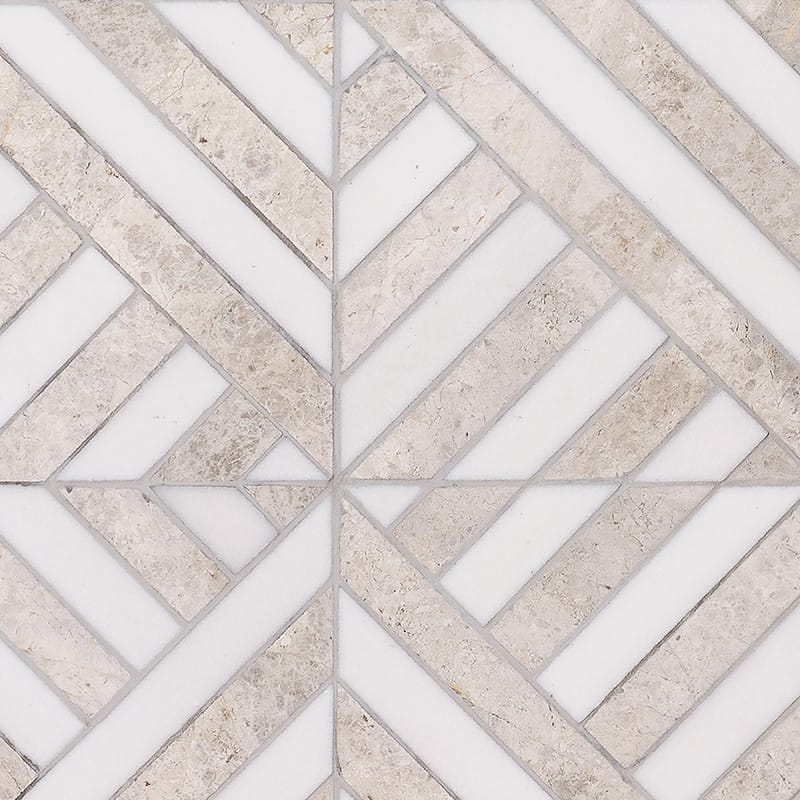 Marble Systems Silver Clouds Marble Silver Shadow Snow White matte marble tile pattern swatch — available at Surface Group