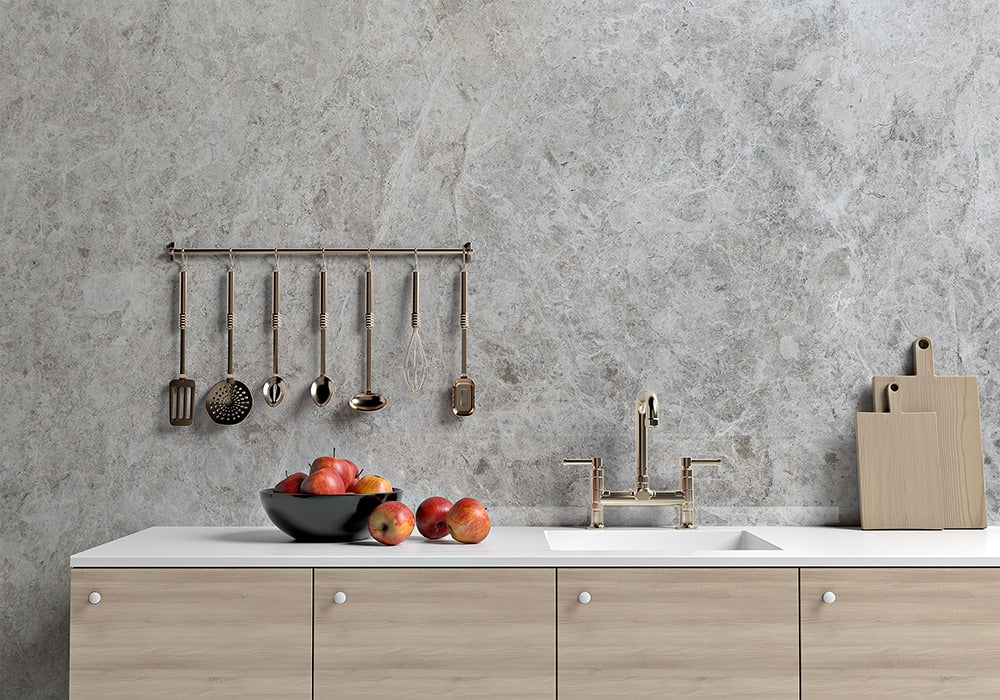 Silver Shadow Polished Marble Slab Random