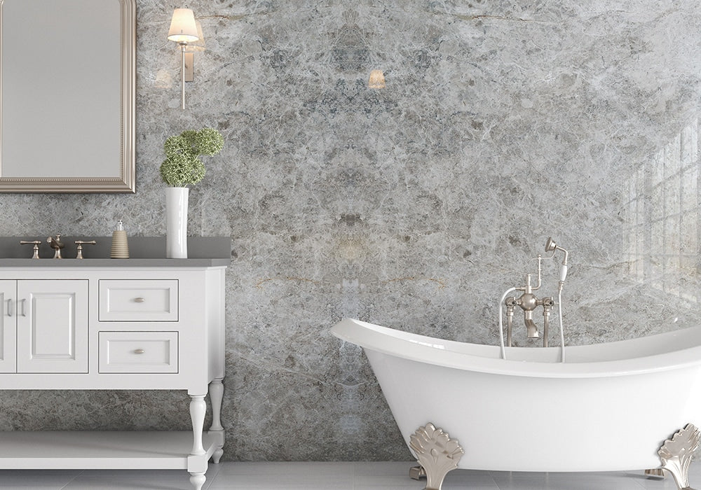 Silver Shadow Polished Marble Slab Random