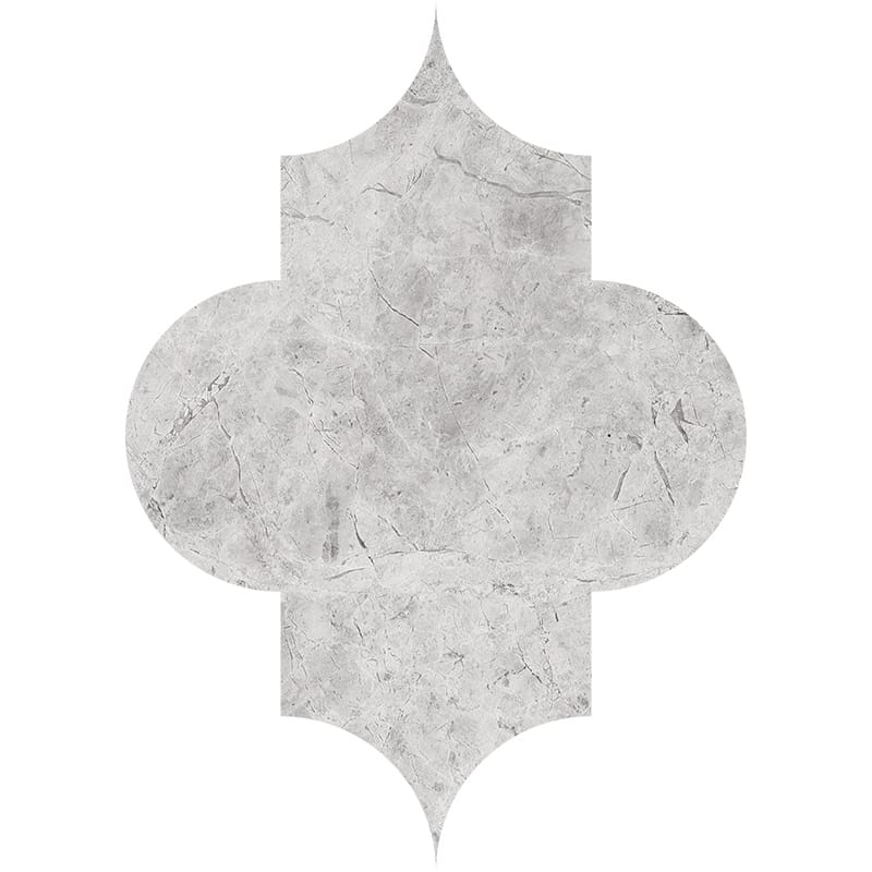 Arabesque Silver Shadow Honed Marble Waterjet Decos 8×11 Image