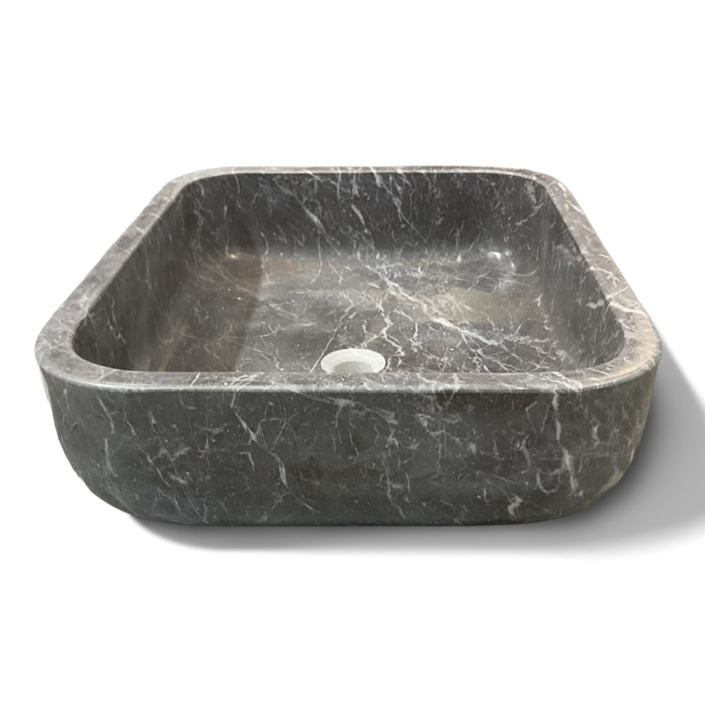 Iris Black Honed Oasis Marble Sink 18×22 (SN00221)