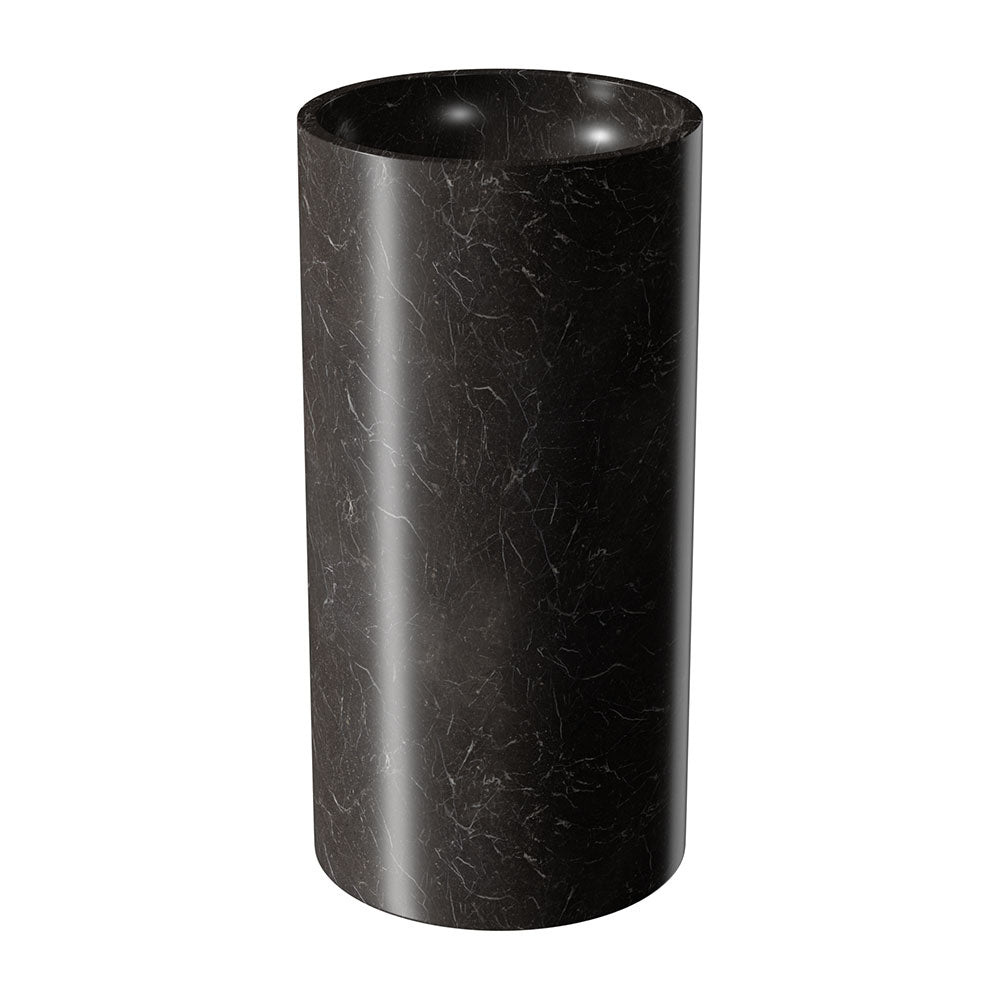 Marble Systems Marble Sinks Iris Black matte marble tile close-up view — available at Surface Group