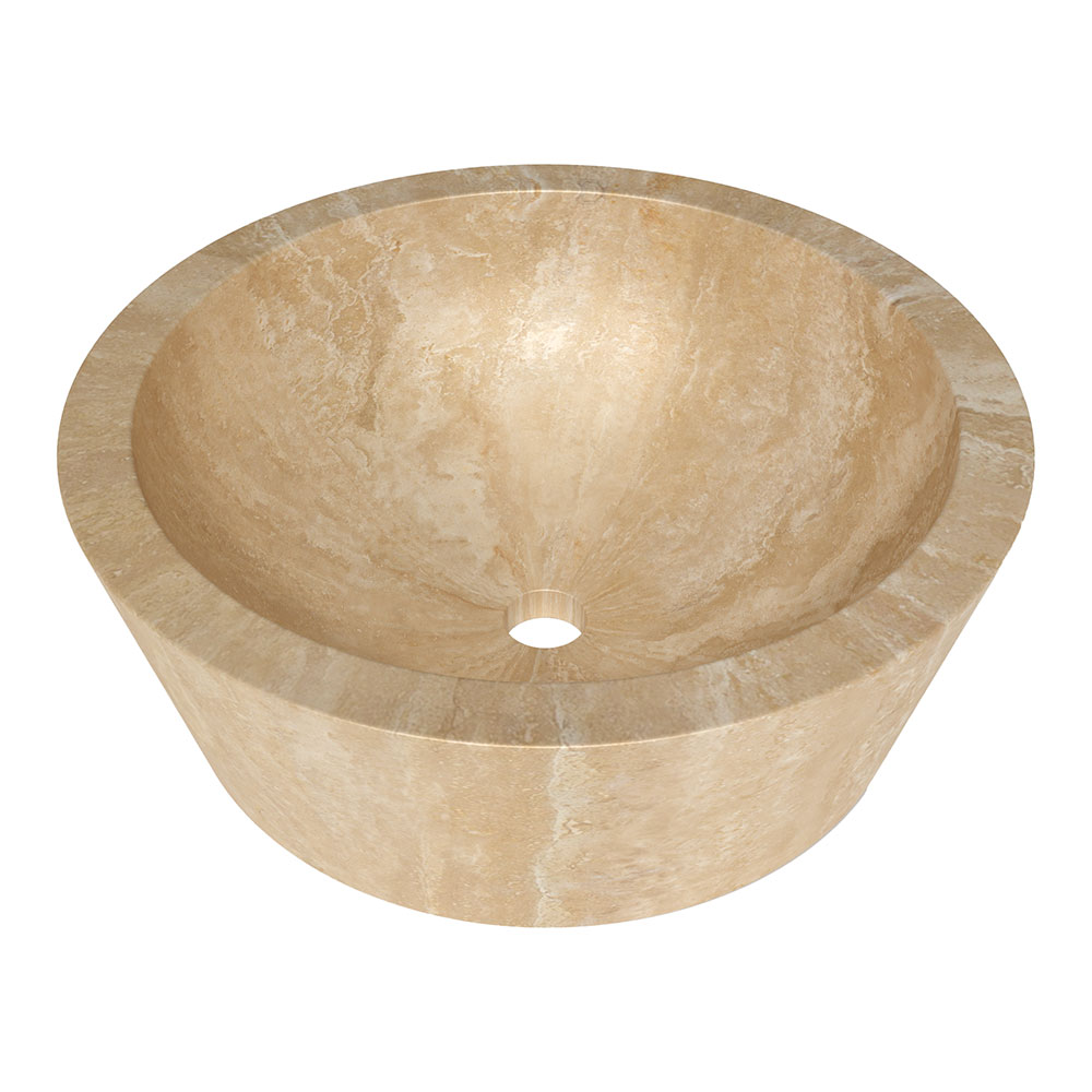 Marble Systems Marble Sinks Ivory matte travertine tile close-up view — available at Surface Group