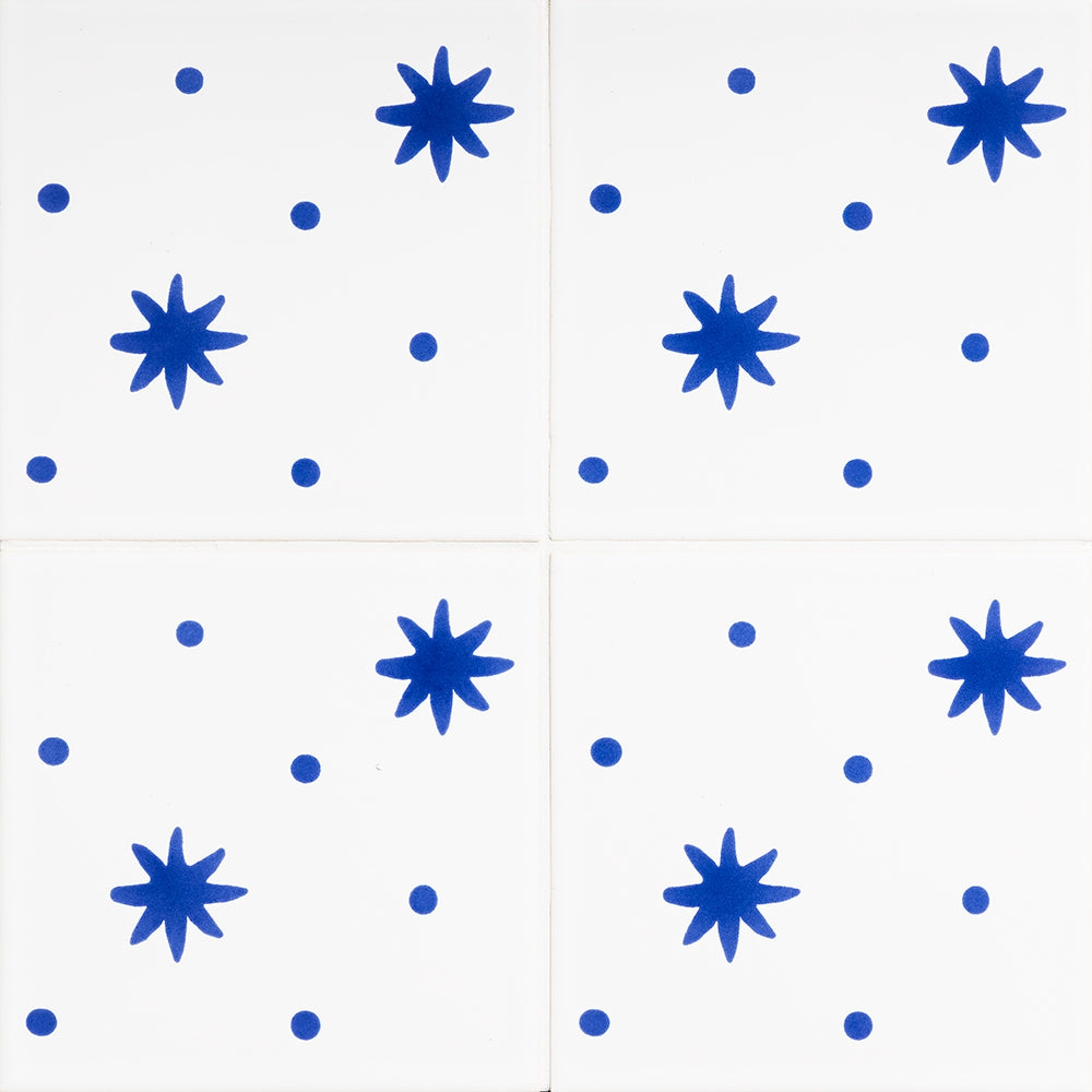 Marble Systems Sister Parish Design Ceramic Pure White Iris glossy ceramic tile pattern swatch — available at Surface Group