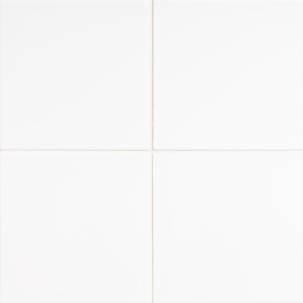 Marble Systems Sister Parish Design Ceramic White glossy ceramic tile pattern swatch — available at Surface Group