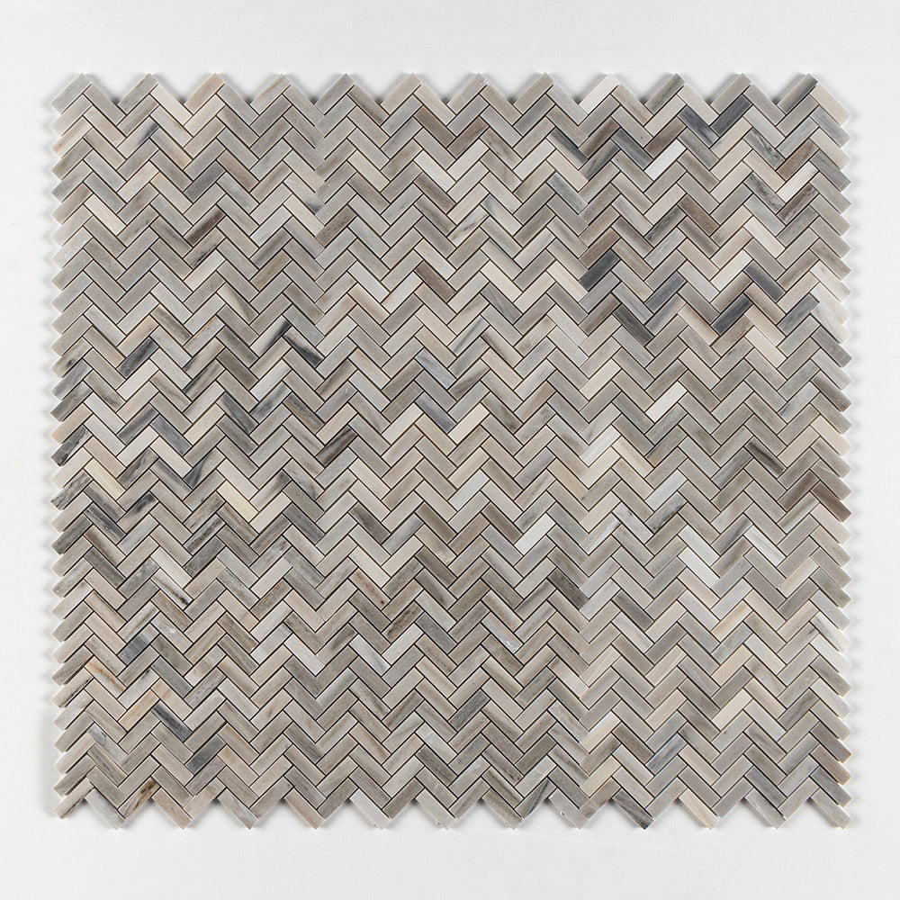 Marble Systems Skyline Polished Marble Skyline glossy marble tile pattern swatch — available at Surface Group
