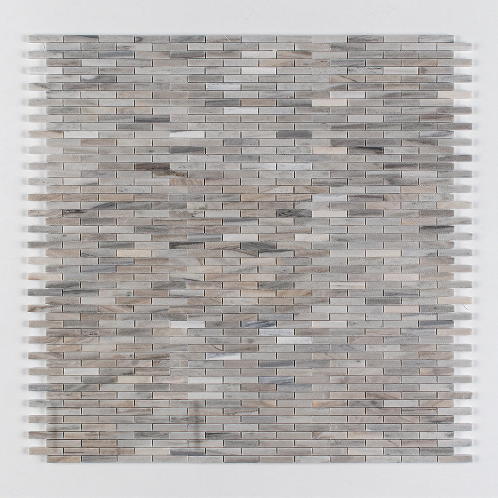 Marble Systems Skyline Polished Marble Skyline glossy marble tile pattern swatch — available at Surface Group