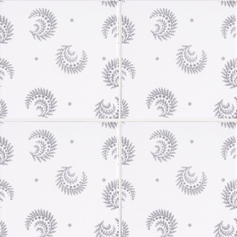 Marble Systems Snow White Tinta glossy ceramic tile pattern swatch — available at Surface Group