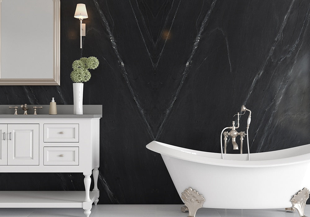 Black Honed Soapstone# Slab Random 1 1/4 (SL90497)