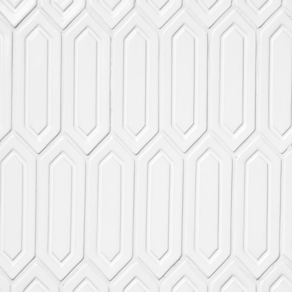 Marble Systems Status Ceramic Royal White glossy ceramic tile pattern swatch — available at Surface Group