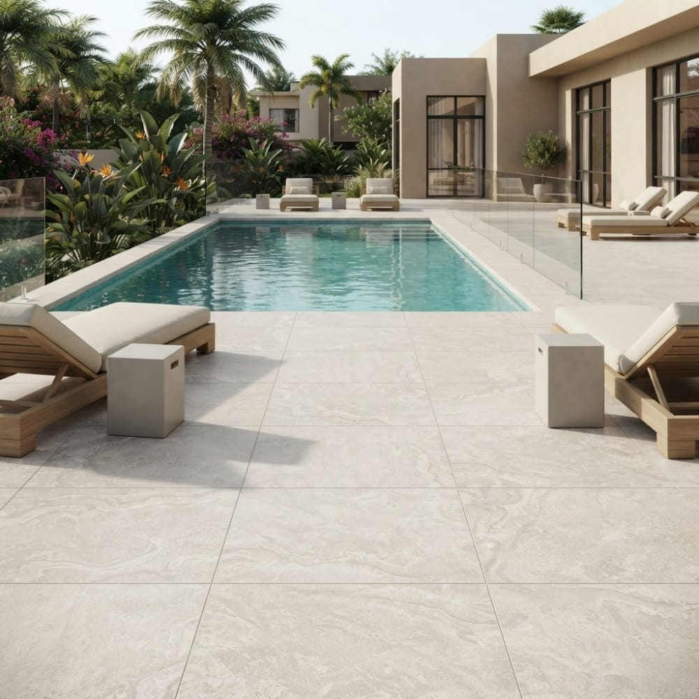 White Textured Porcelain Pavers 24×24 (WLM00022)