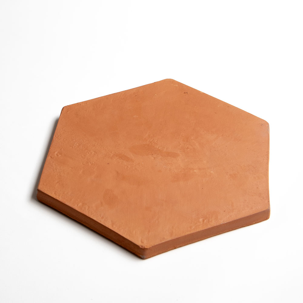 Sunrise Natural Hand Pressed Hexagon 8 Terracotta Tiles 8×8