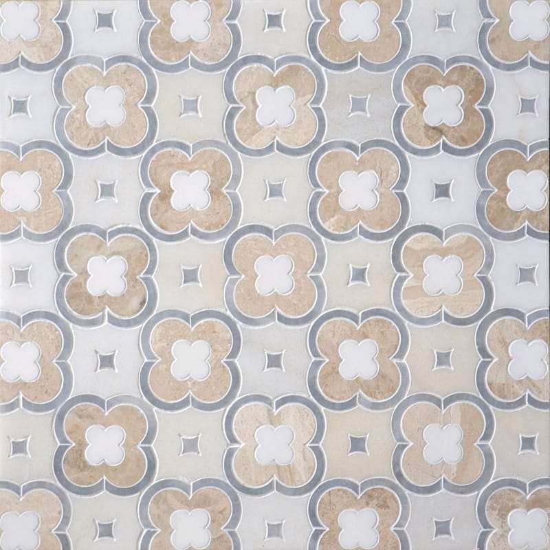 Marble Systems Talya Decorative Marble Afyon Grey Afyon White Diana Royal Do multi finish tile pattern swatch — available at