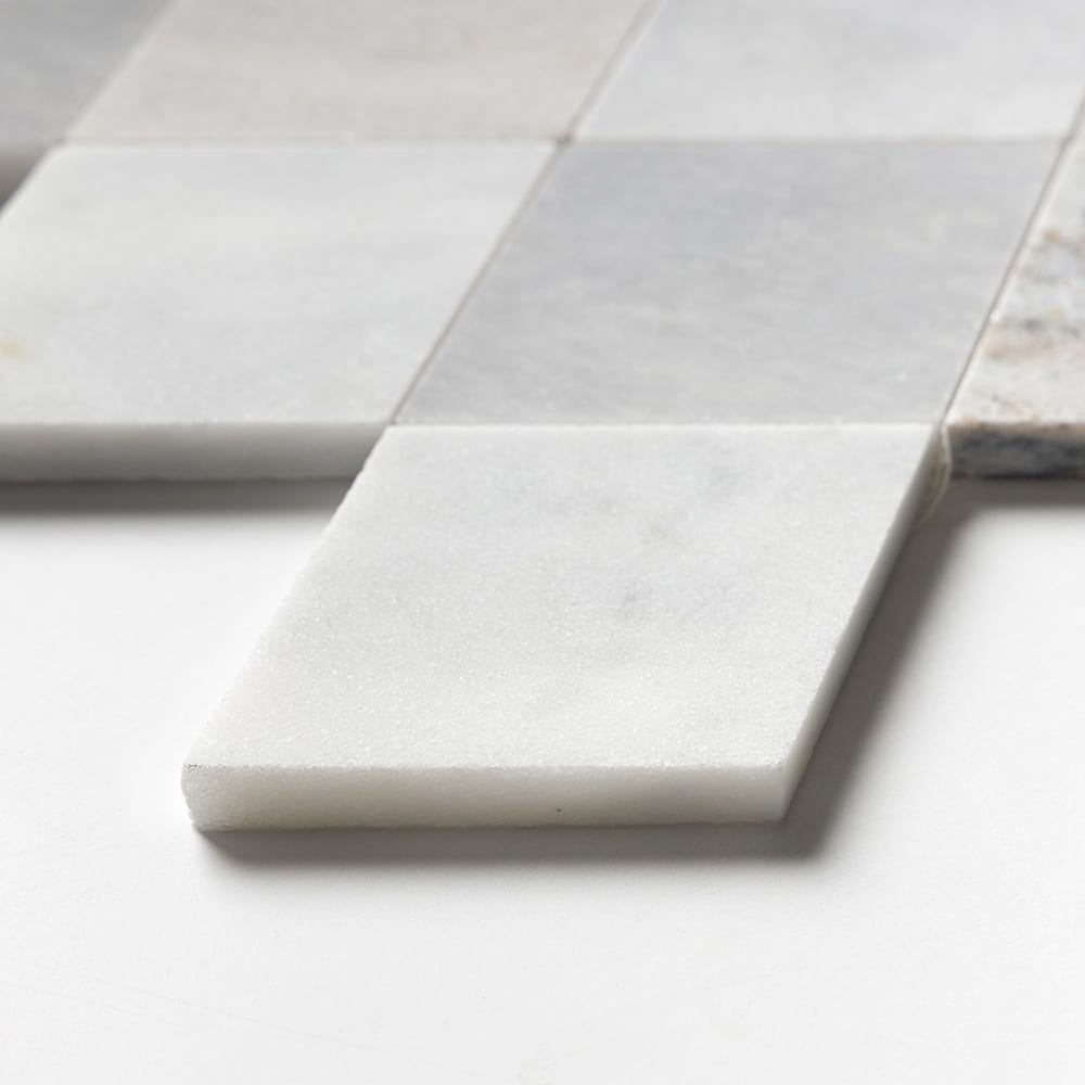 Afyon Grey, Avenza Dark, Palisandra Multi Finish Almas Marble Mosaics 9 5/16×10 1/2 (YNR10018)