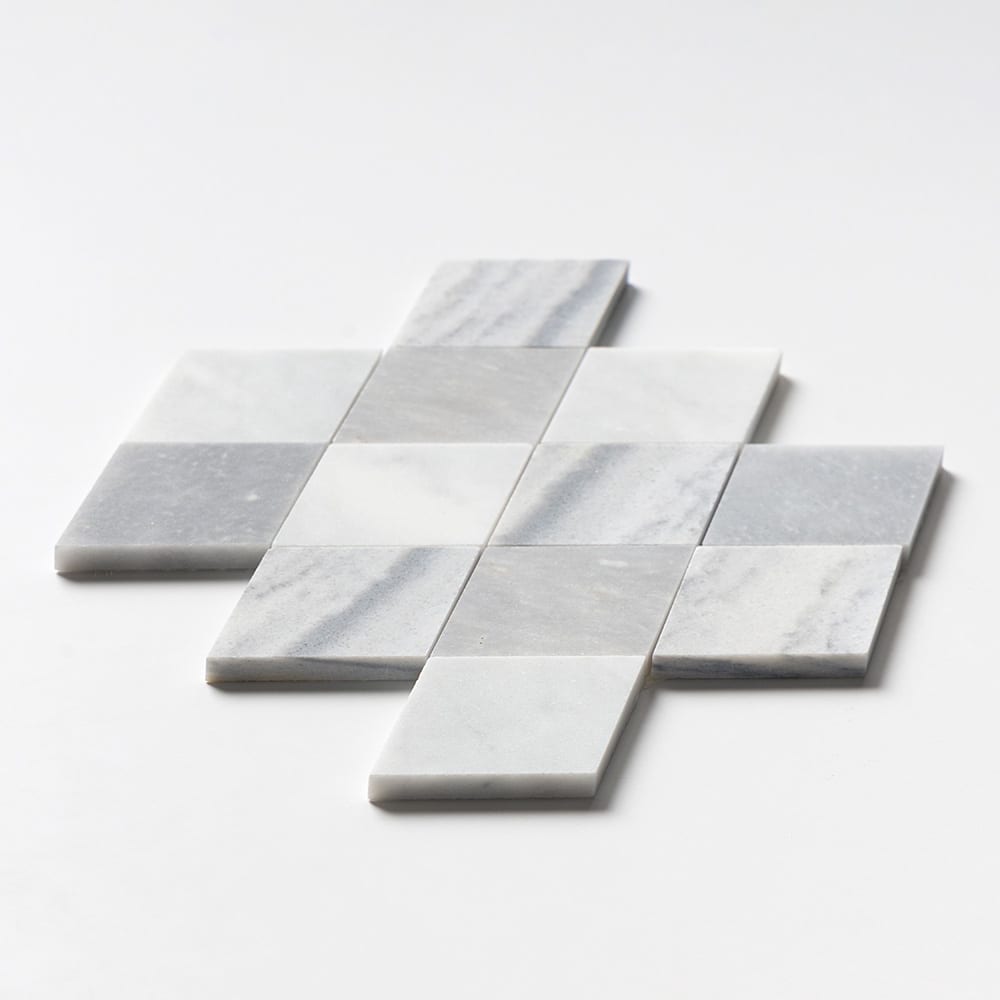 Afyon Grey, Avenza Dark, Palisandra Multi Finish Almas Marble Mosaics 9 5/16×10 1/2 (YNR10018)