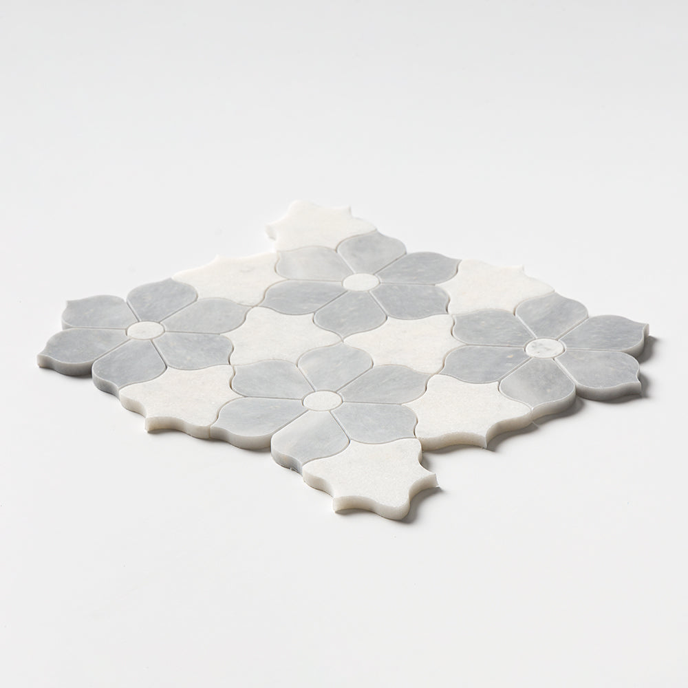 Allure Light, Glacier Multi Finish Theodora Marble Mosaics 12 1/8×14 (YNR90281)