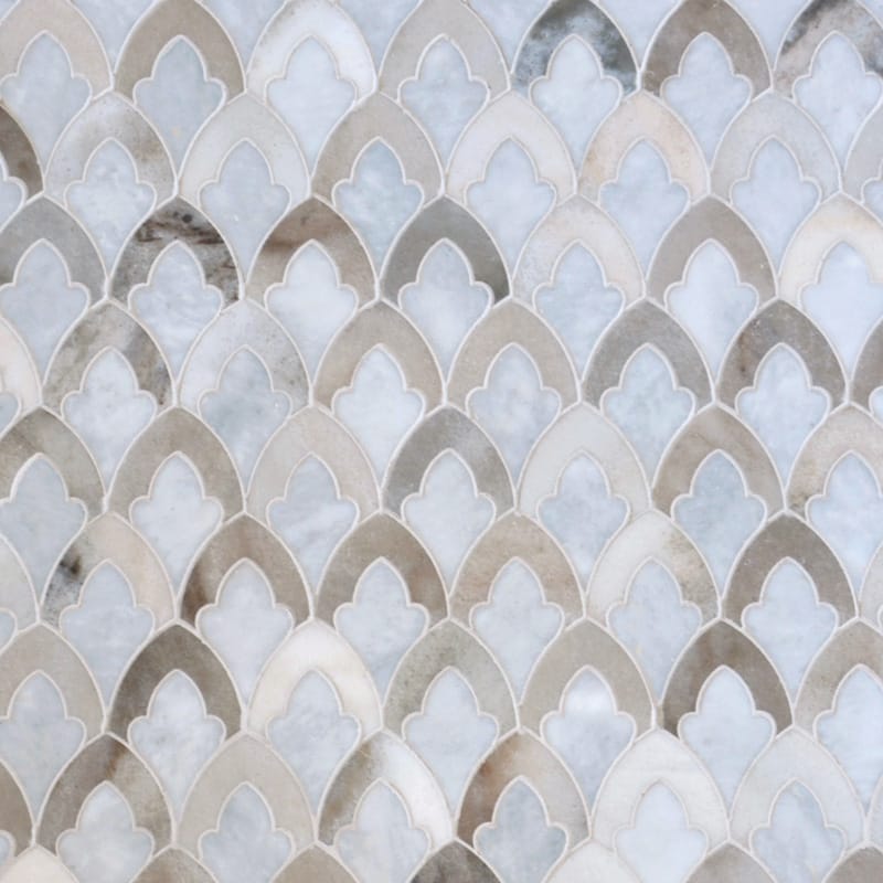 Marble Systems Talya Decorative Marble Allure Palisandra multi finish marble tile pattern swatch — available at Surface Group