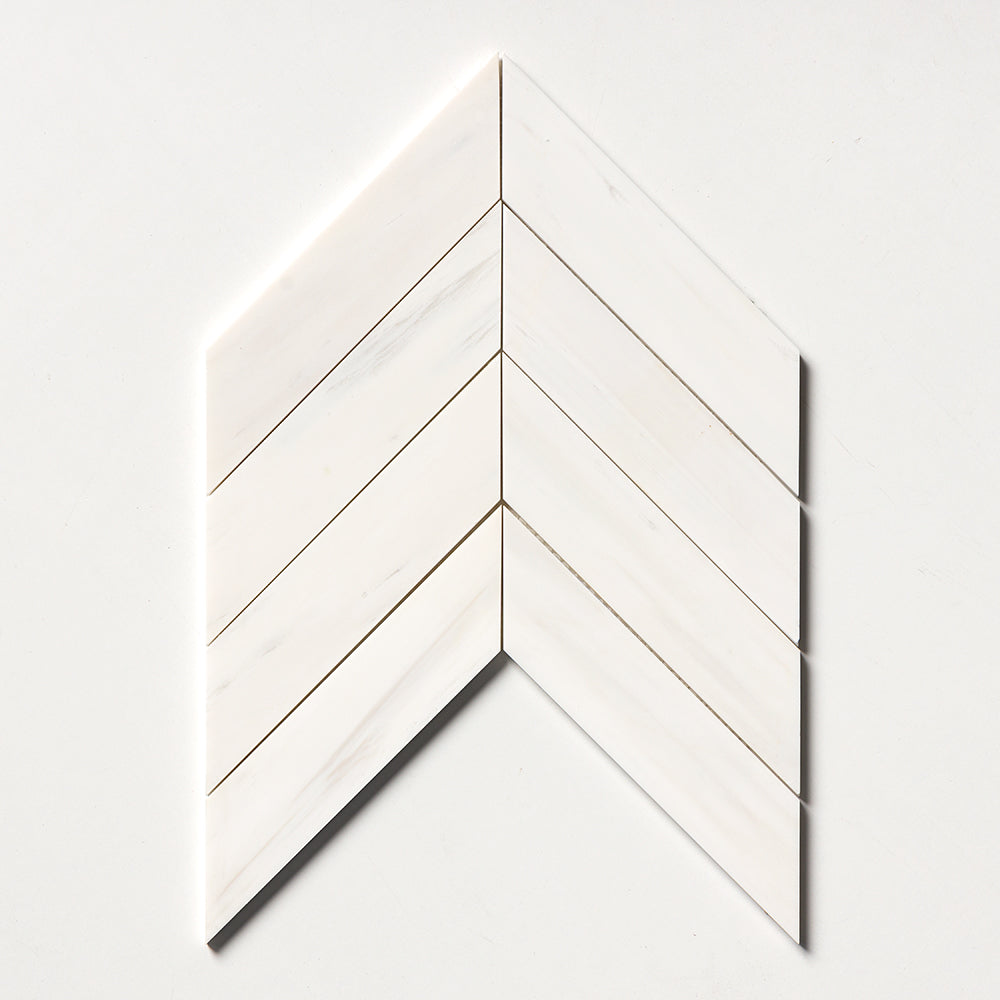 Bosphorus Bianco Dolomitti Honed Marble Waterjet Decos 13 7/16x 13 7/16 Image