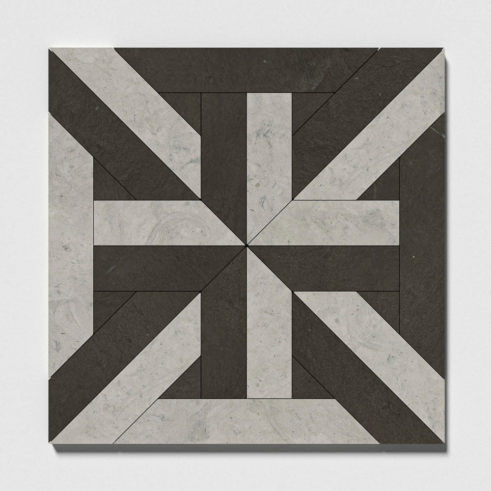 Rubicon Britannia, Bosphorus Honed Limestone Waterjet Decos 17×17 Image