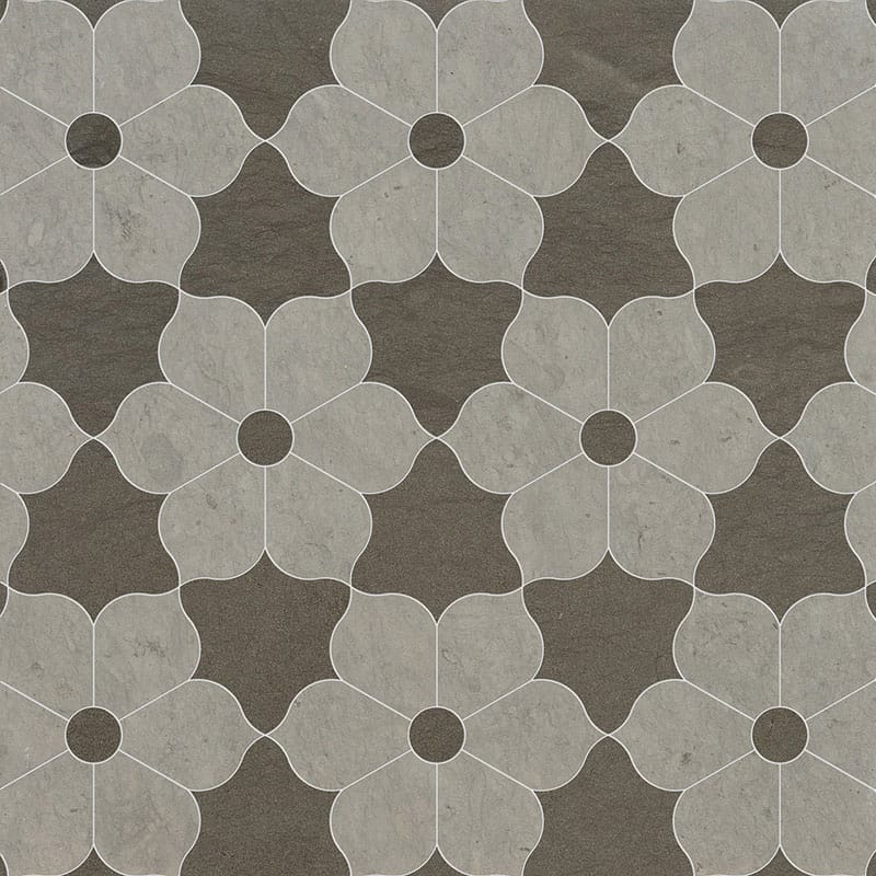 Marble Systems Talya Decorative Marble Britannia matte limestone tile pattern swatch — available at Surface Group
