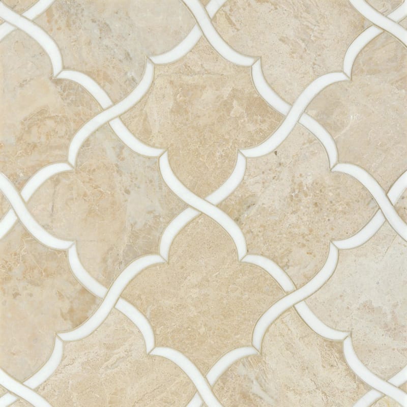 Marble Systems Talya Decorative Marble Diana Royal Dolomite matte marble tile pattern swatch — available at Surface Group