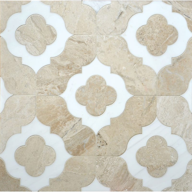 Marble Systems Talya Decorative Marble Diana Royal Dolomite multi finish tile pattern swatch — available at Surface Group