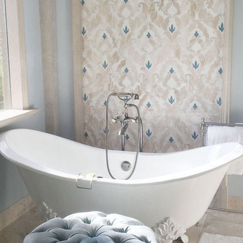 Rumi Diana Royal, Dolomite Multi Finish Marble Waterjet Decos 13 9/16×18 (YNR10039)