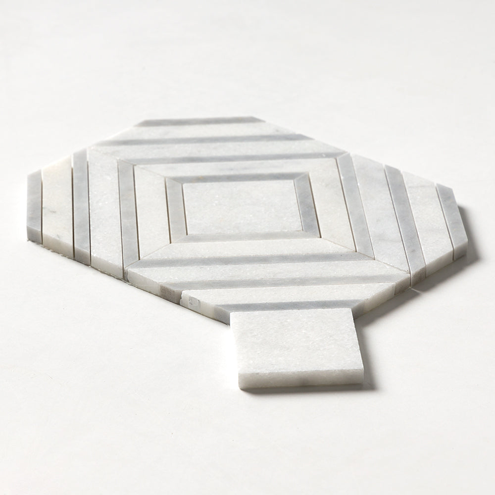 Glacier, Allure Light Multi Finish Yildiz Marble Mosaics 8 13/16×11 (YNR90287)