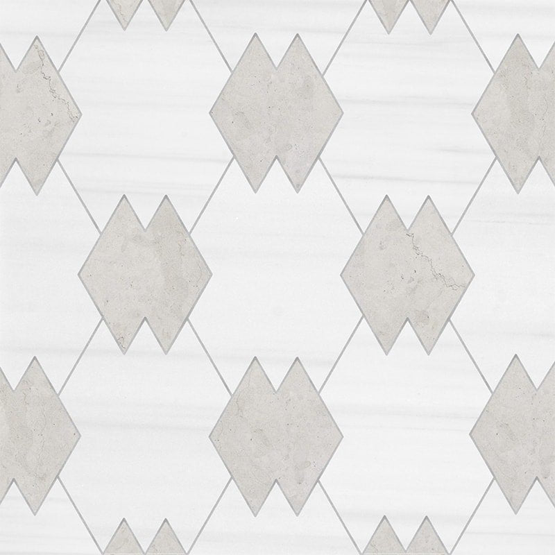Marble Systems Taos Bianco Dolomiti Britannia multi finish dolomite tile pattern swatch — available at Surface Group