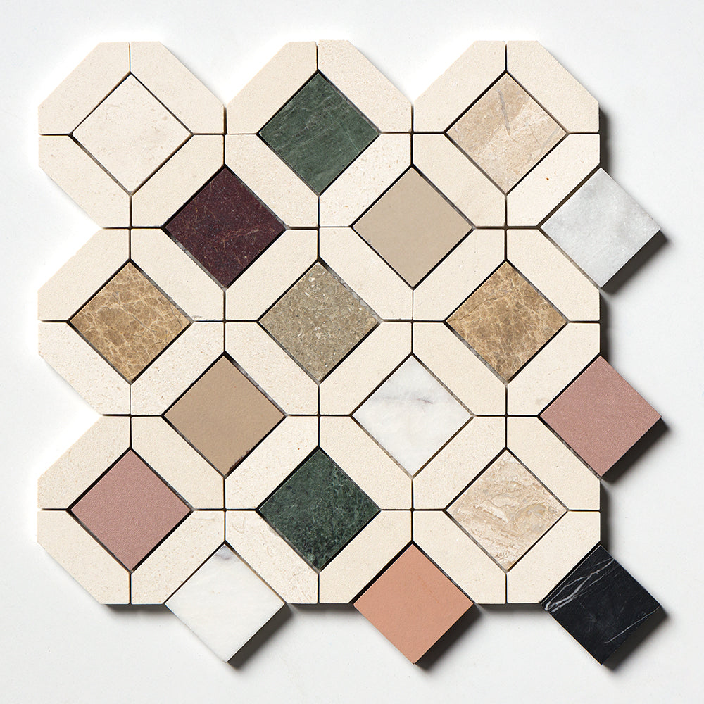 Blend Honed Louna Marble Mosaic 12×12 Image