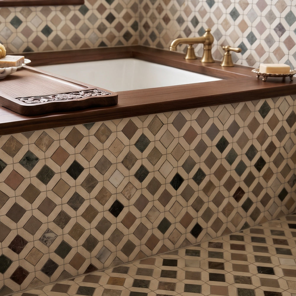Blend Honed Louna Marble Mosaics 12 1/2×12 1/2 (MS02195)