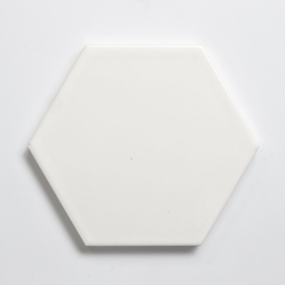 Tulum White Glossy Hexagon Ceramic Tile 5 Image