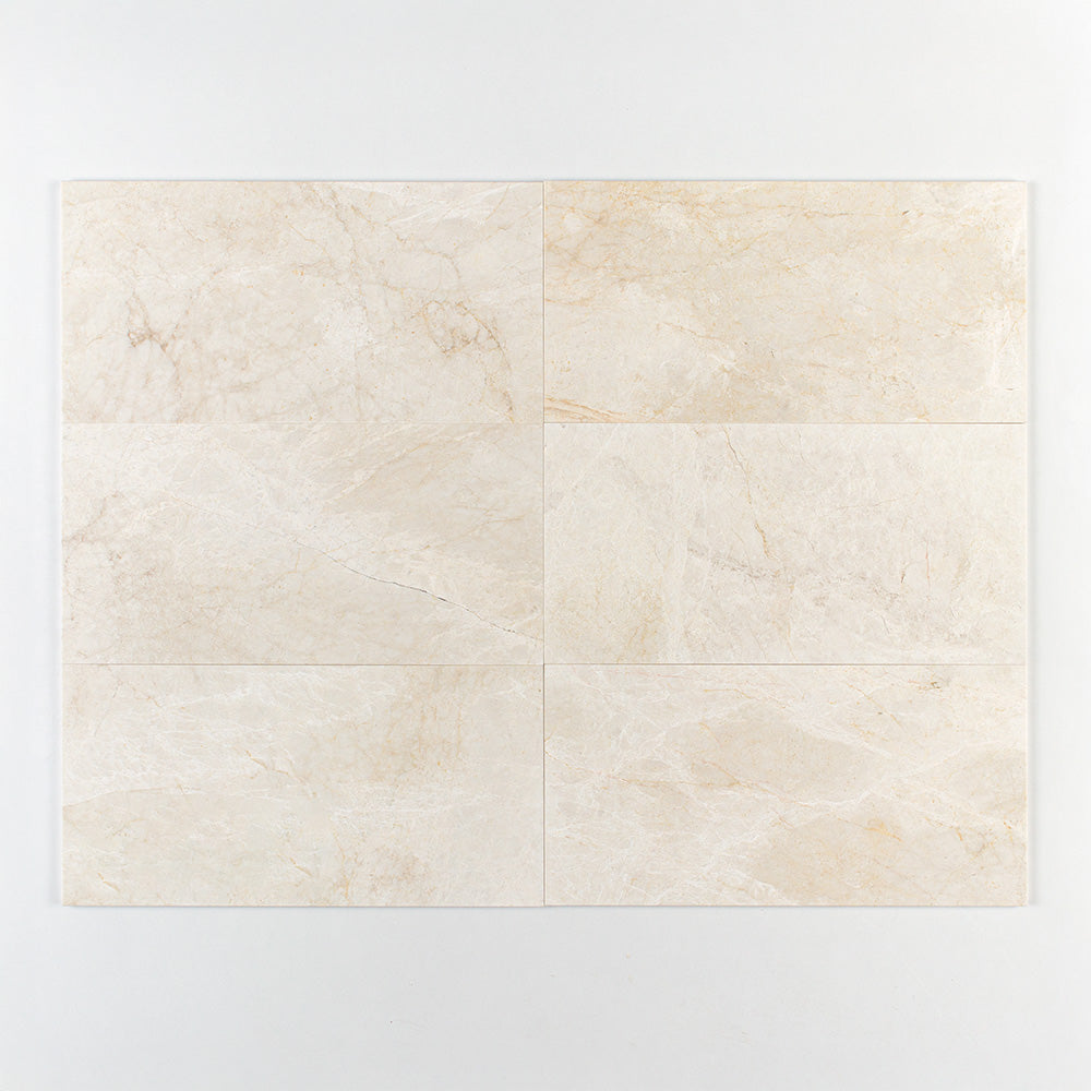 Marble Systems Vanilla Marble Vanilla Classic matte marble tile pattern swatch — available at Surface Group