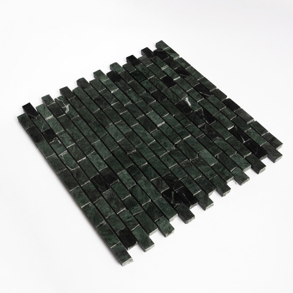 Verde Lucia Honed Broken Joint Marble Mosaics 11 3/4×12 (MS90938)