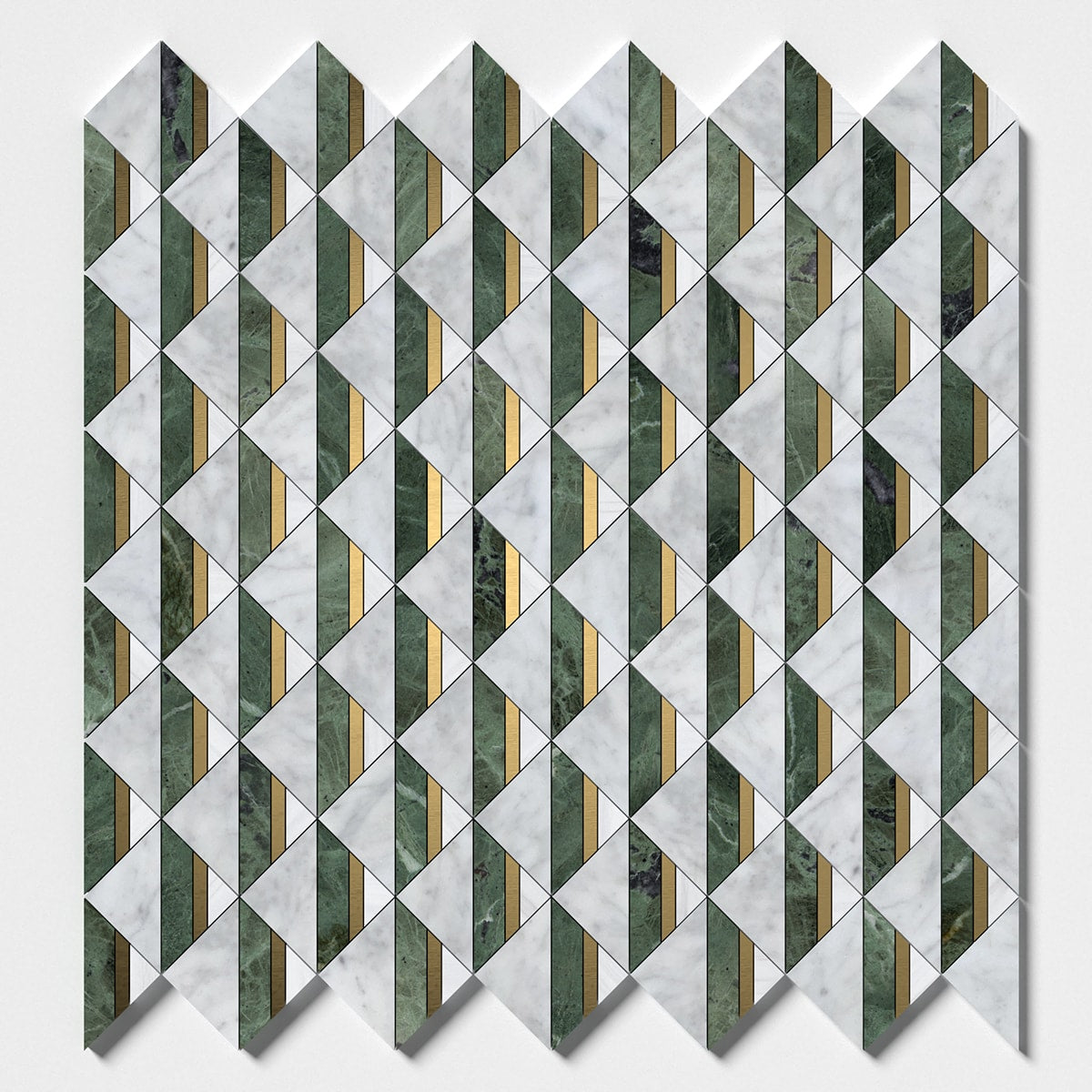 Marble Systems White Carrara Honed Marble Green, White, Yellow, Gray matte tile pattern swatch — available at Surface Group