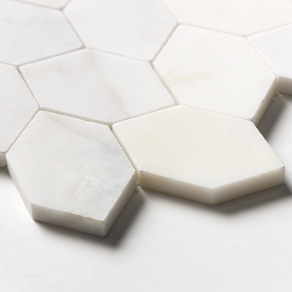 White Pearl Honed Autumn Leaf Marble Mosaics 11 13/16×13 9/16 (MS02579)