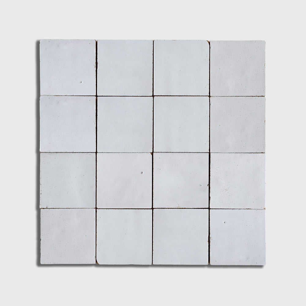 Marble Systems Zellige Handmade Moroccan Tile Blanc Niege glossy zellige tile — available at Surface Group