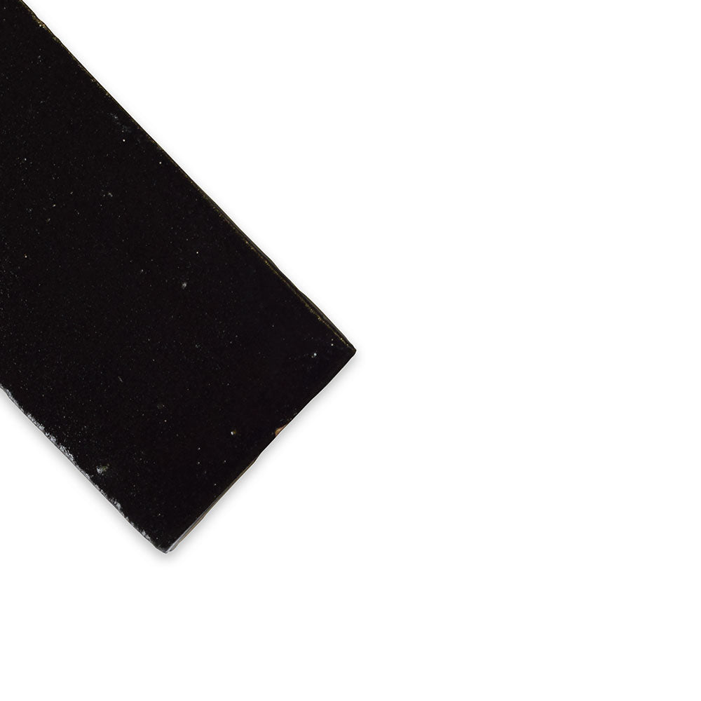 Noir Glossy Subway Zellige Tiles 2×6