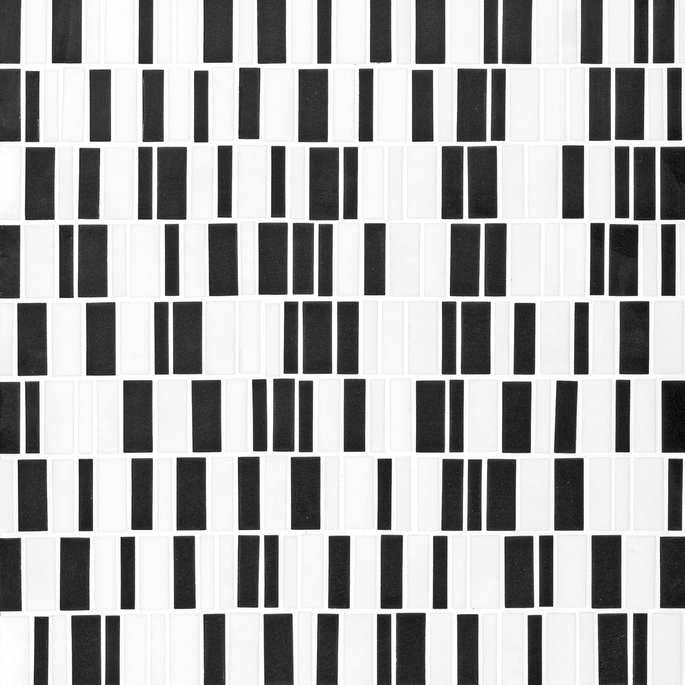 GEOMETRO: Barcode Crypto Offset Recycled Glass Mosaic (11 3/4"x12"x3/8" | Matte)