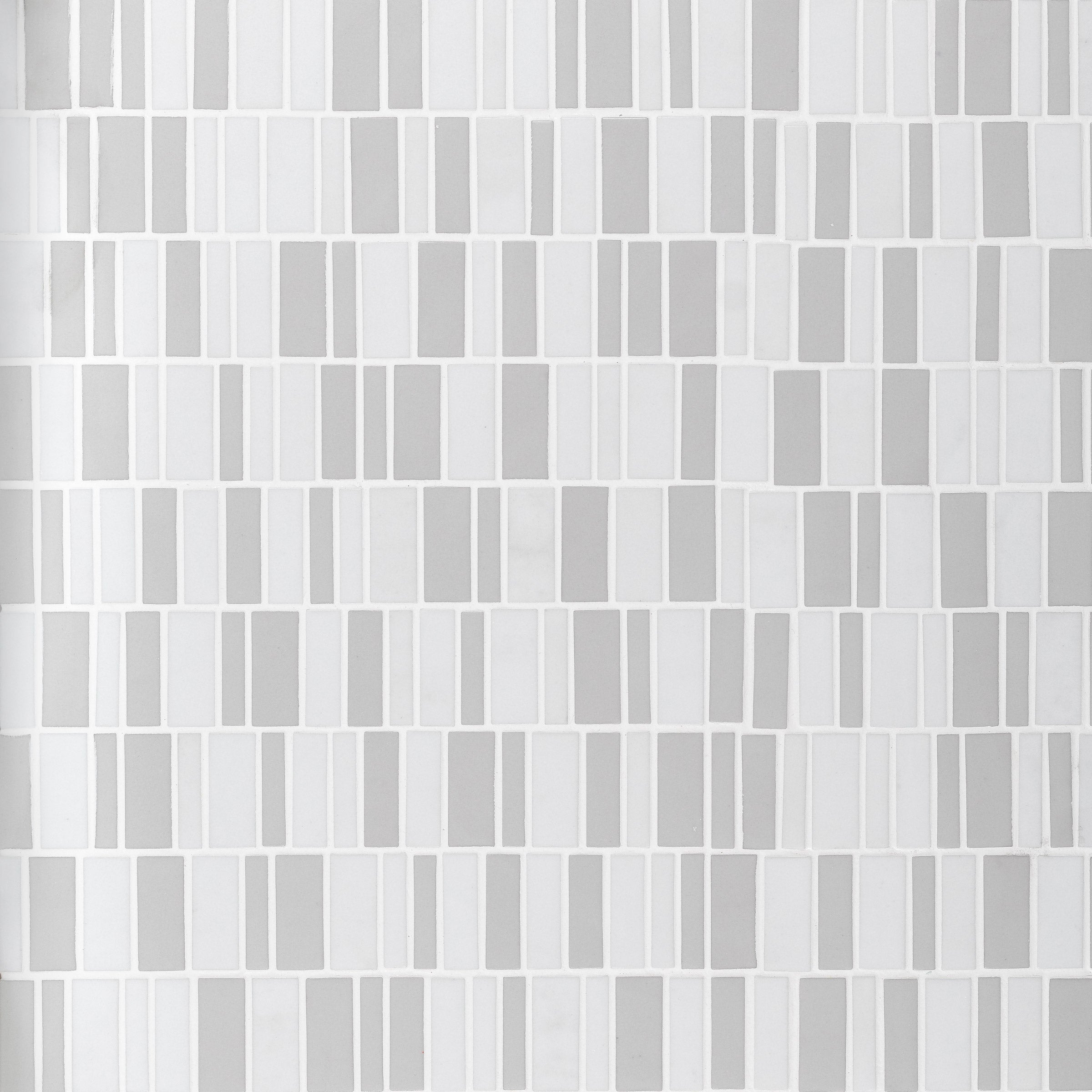 GEOMETRO: Barcode Puzzle Offset Recycled Glass Mosaic (11 3/4"x12"x3/8" | Matte)