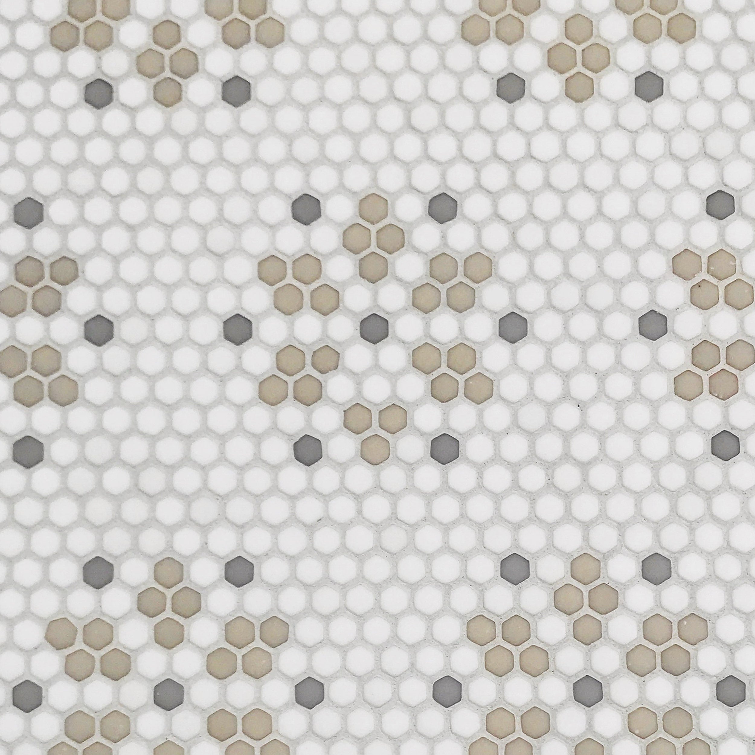 GEOMETRO: Bayeux Country Hexagonal Recycled Glass Mosaic (10 3/8"x13 1/2"x3/8" | Matte)