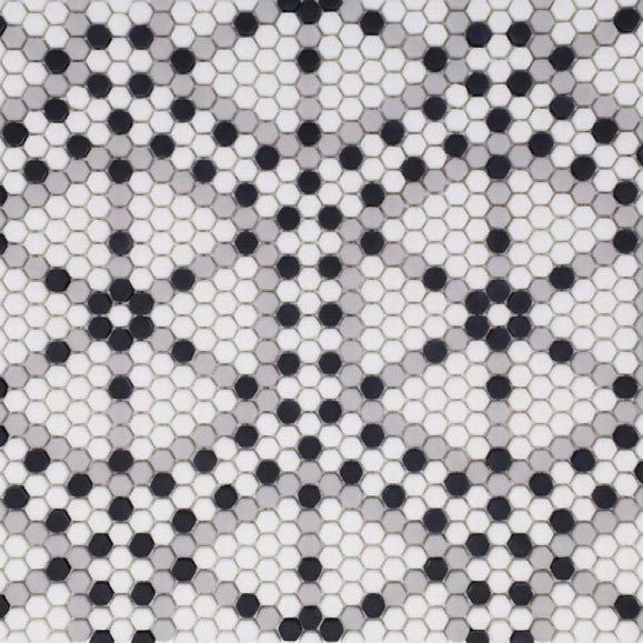 GEOMETRO: Lyon Classic Hexagonal Recycled Glass Mosaic (11 7/8"x13 3/4"x3/8" | Matte)